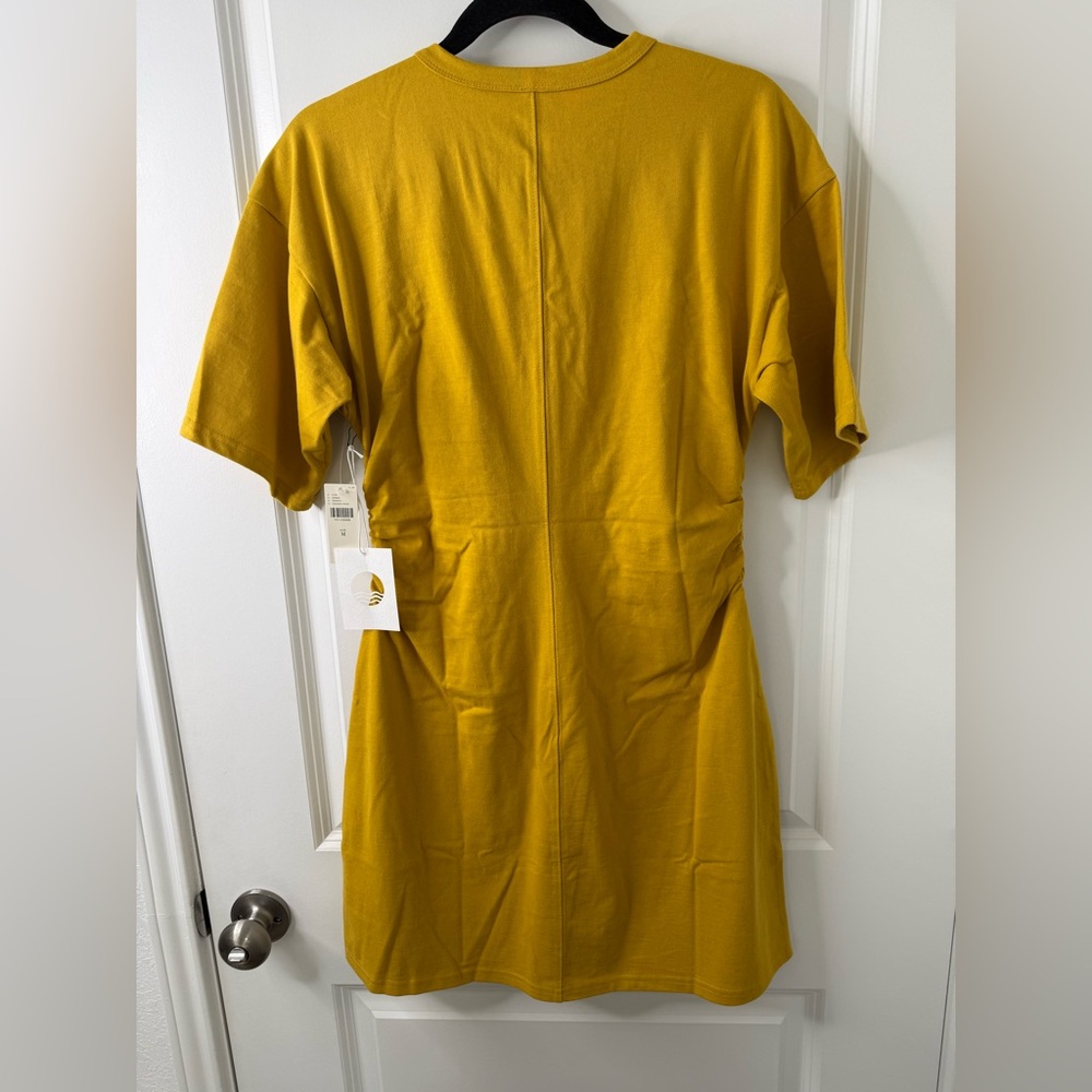 Anthropologie Mustard Yellow Short Sleeve Shift Dress - Picture 12 of 13